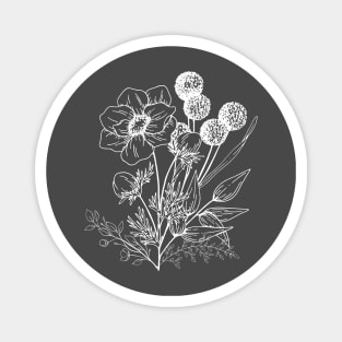 Floral - Vintage Floral Bouquet - Spring Flowers Magnet